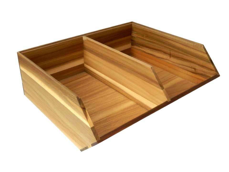 Premium Acacia Wood Divided Pantry Bin - Eco-friendly Kitchen Organizer
